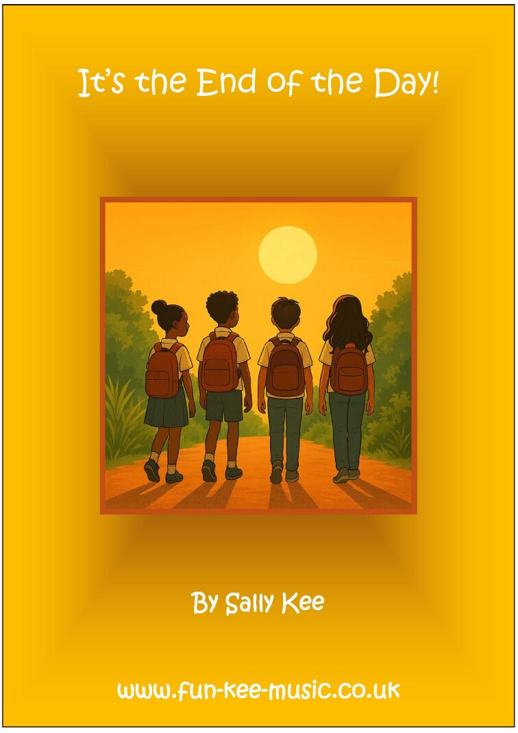 A dreamstime image of two children hand in hand walking home from school at sunset.
