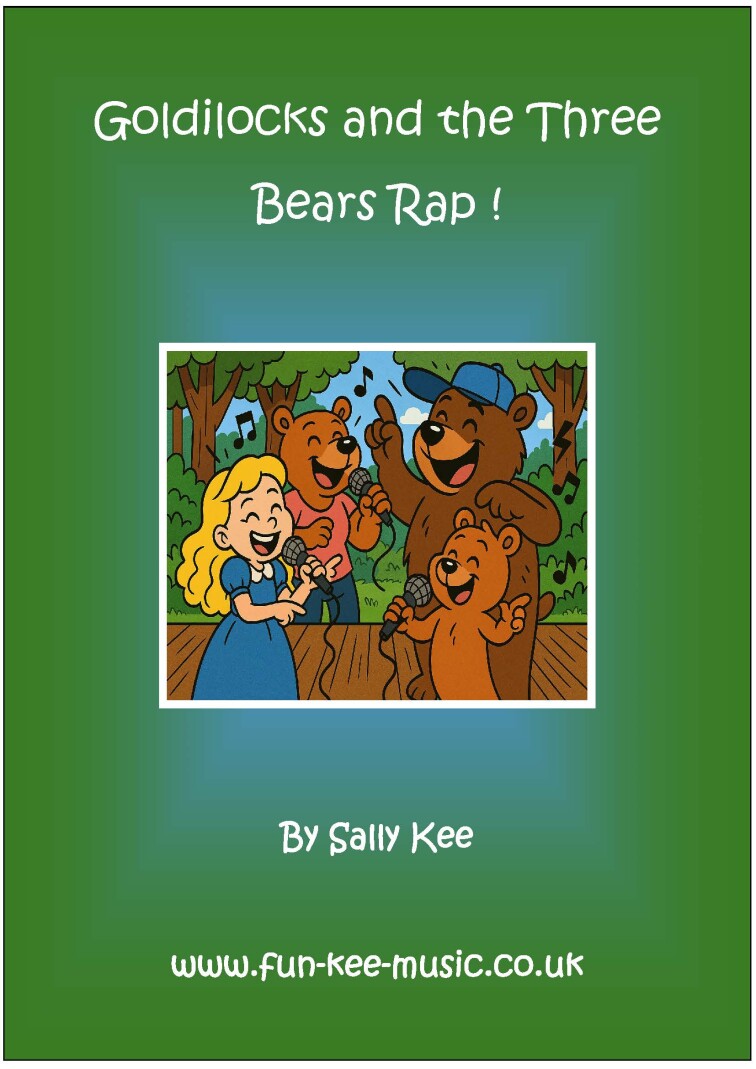 AI GENERATED IMAGE OF THE THREE BEARS AND GOLDILOCKS RAPPING IN THE WOODS