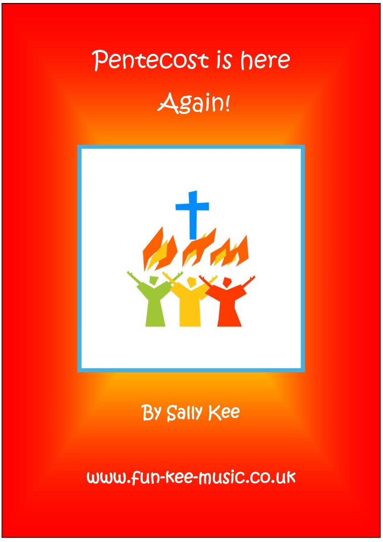 A dreamstime image with three block figures with flames above thier head in orange yellow and gree with a blue cross above them. The title of the song