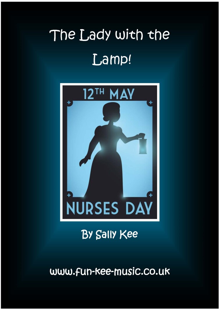 Dreamstime Image of a silhouette of Florence Nightingale as a young girl holding a lamp against a light blue background. The name of the song is 'The 