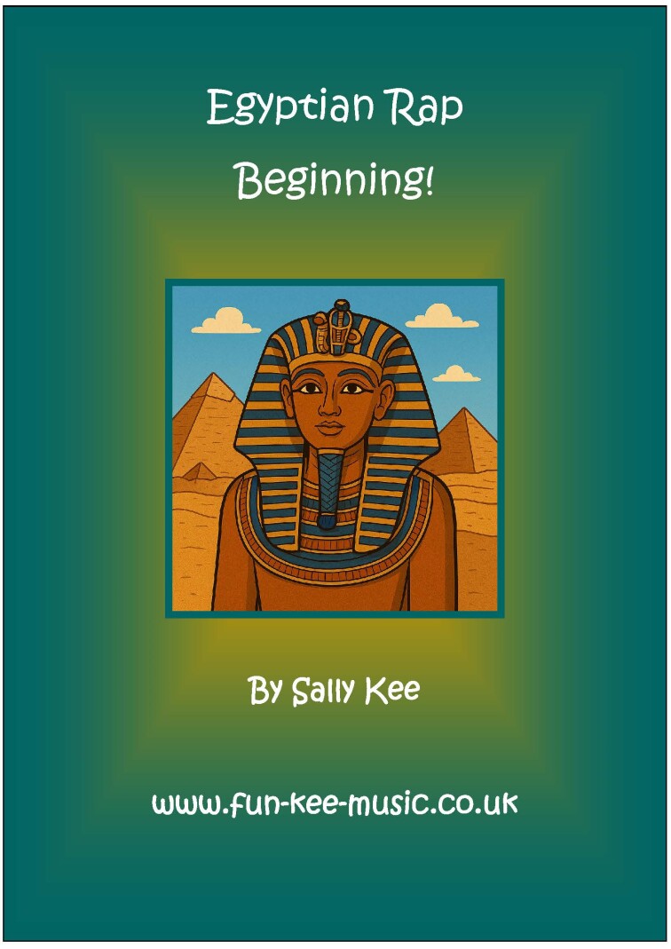 AI IMAGE OF TUTENKHAMUN WITH PYRAMIDS  AGAINST A TEAL BACKGROUND