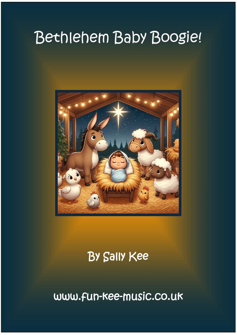 An AI image of a cartoon style school nativity scene.
